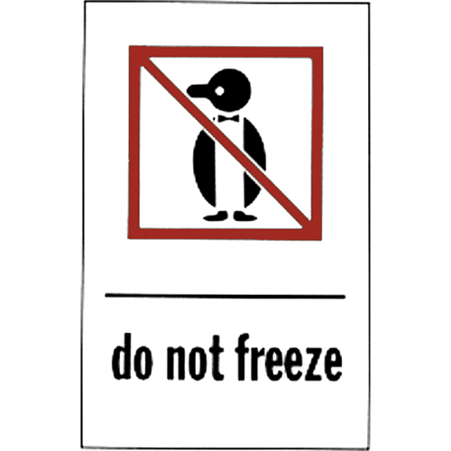 "Do Not Freeze" Special Handling Labels, 6" L x 4" W, Red on White Equipment World