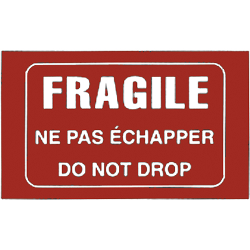 &eacute;tiquettes pour traitement sp&eacute;cial bilingues Fragile, 5" lo x 3" la, Blanc/rouge Equipment World
