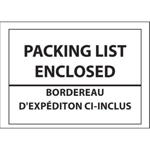 Packing List Envelopes, 4" L x 5" W, Backloading Style Equipment World