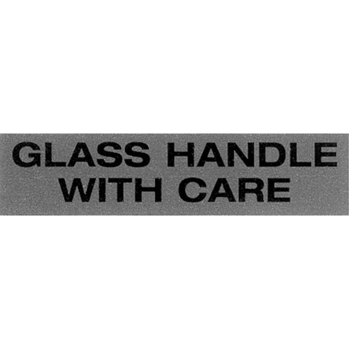 "Glass Handle with Care" Special Handling Labels, 5" L x 2" W, Black on Red Equipment World
