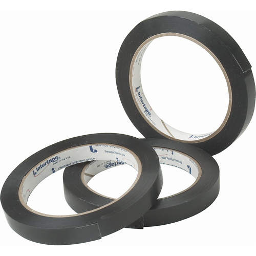 Black General Purpose Strapping Tape, 2.7 mils Thick, 12 mm (47/100") x 54.864 m (180')  Equipment World