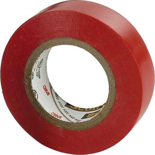 Scotch&reg; 35 Colour Coded Tape, 12.7 mm (1/2") x 6.1 m (20'), Red, 7 mils Equipment World