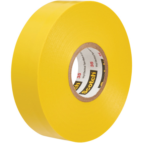 Scotch&reg; 35 Colour Coded Tape, 12.7 mm (1/2") x 6.1 m (20'), Yellow, 7 mils Equipment World