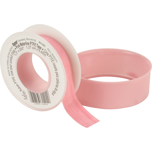 Teflon&reg; Tape - Water Lines Thread, 260" L x 1/2" W, Pink Equipment World