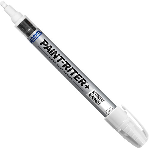 Paint-Riter&reg;+ Detergent Removable Paint Marker, Liquid, White Equipment World