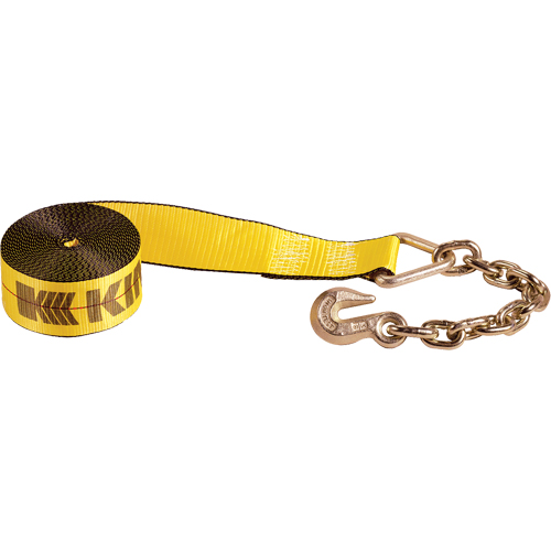 Winch Straps, Chain Anchor, 3" W x 30' L, 5400 lbs. (2450 kg) Working Load Limit Equipment World
