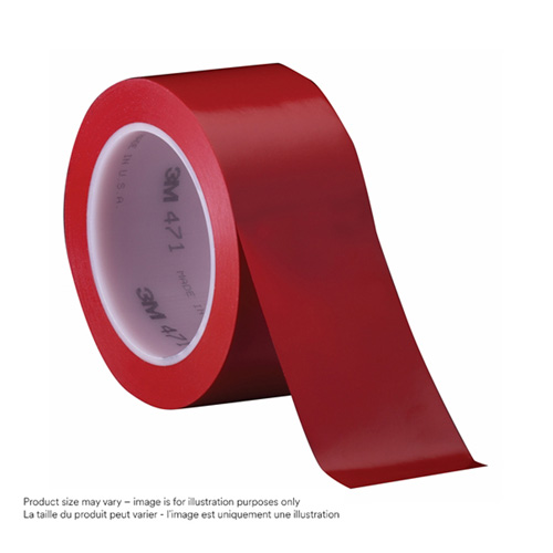 471 Vinyl Tape, 38 mm (1-1/2") W x 32.9 m (108') L, 5.3 mils, Red Equipment World