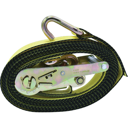 Ratchet Tie-Down, J-Hook, 2" W x 16' L, 10000 lbs. Working Load Limit Equipment World