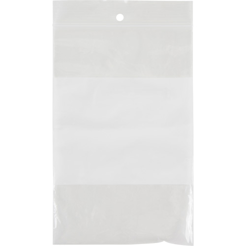 White Block Poly Bags, Reclosable, 6" x 4", 2 mils Equipment World