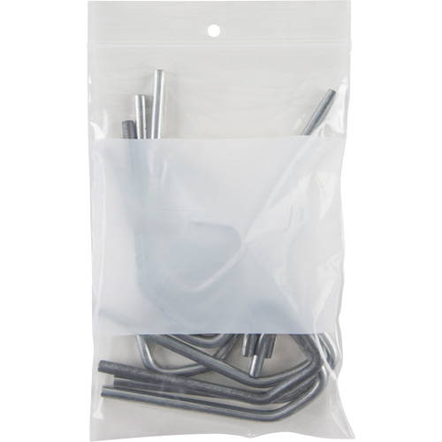 White Block Poly Bags, Reclosable, 6" x 4", 2 mils Equipment World