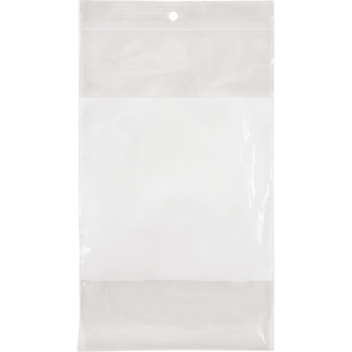 White Block Poly Bags, Reclosable, 8" x 5", 2 mils Equipment World