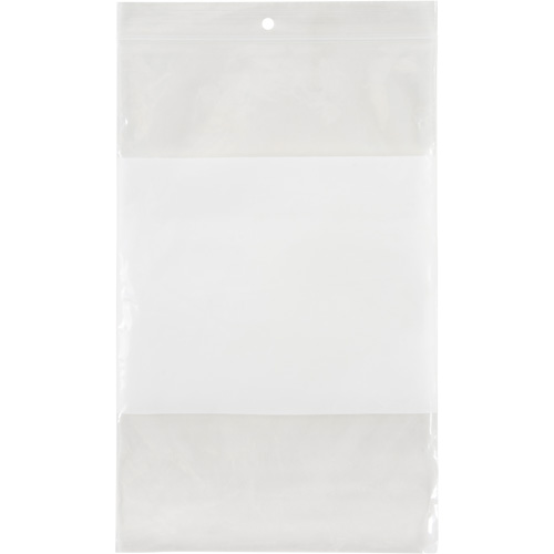 White Block Poly Bags, Reclosable, 9" x 6", 2 mils Equipment World