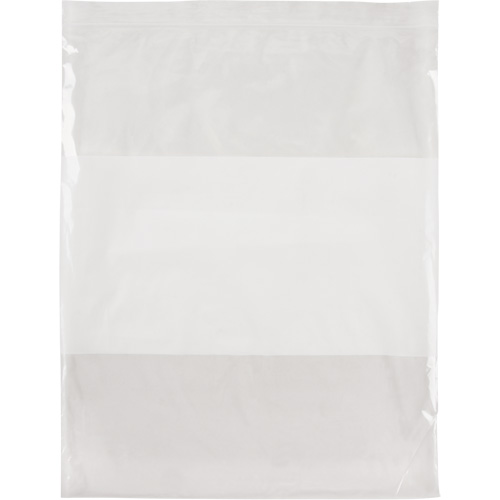 White Block Poly Bags, Reclosable, 15" x 12", 2 mils Equipment World