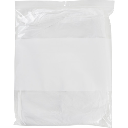 White Block Poly Bags, Reclosable, 15" x 12", 2 mils Equipment World