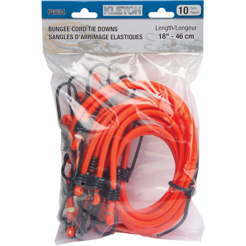 Bungee Cord Tie Downs, 18" Equipment World