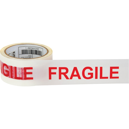 "Fragile" Box Sealing Tape, Hot Melt Adhesive, 2 mils, 48 mm (2") x 100 m (328') Equipment World
