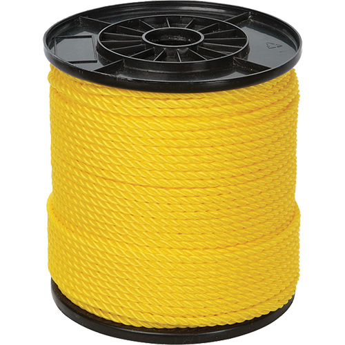 Corde torsad&eacute;e jaune &agrave; trois brins 1/4", Polypropyl&egrave;ne, 550' Equipment World