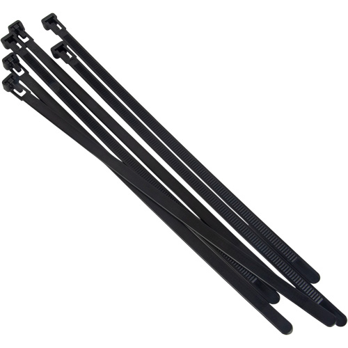 Re-Usable Cable Tie, 14" Long, 50 lbs. Tensile Strength, Black Equipment World
