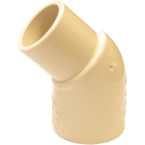 Flowguard Gold 45° Street Elbow Fitting, Spigot x Hub, CPVC, 1/2" Equipment World