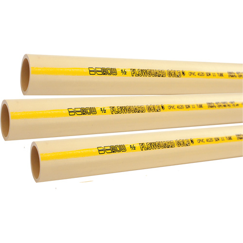Flowguard Gold&reg; Hot & Cold Water Pipe, CPVC, 20' L x 0.5" Dia. Equipment World