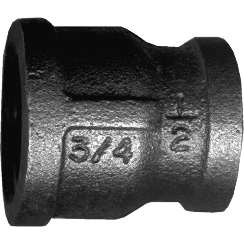 Female Reducing Pipe Coupling, Black Iron, 3/8" x 1/4" Equipment World
