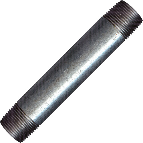 Long Pipe Nipple, Galvanized, 1/2", NPT x NPT Equipment World