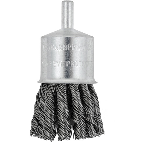 Shaft Mounted Knot Twisted End Brush, 1-1/8" Dia. x 1/4" Arbor Equipment World