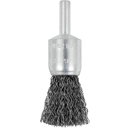 E050-12 Shaft Mounted Crimped End Brush, 1/2", 0.012" Fill, 1/4" Shank Equipment World