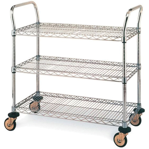 Chariots utilitaires standards, Acier inoxydable, 18" x 39" x 30", Capacit&eacute; 500 lb Equipment World