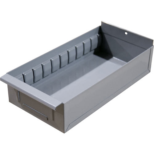 Interlok Boltless Shelving Shelf Box, Steel, 5-5/8" W x 12" D x 2-3/4" H, Light Grey Equipment World