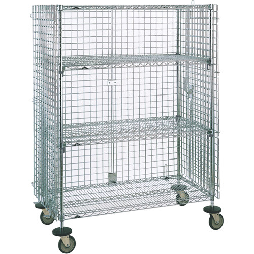 Security Carts, Chrome Plated, 21-1/2" x 68-1/2 x 50-1/2", 500 lbs. Capacity Equipment World
