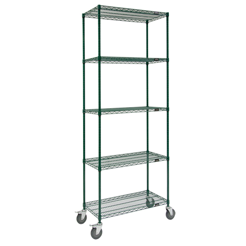 Wire Shelf Cart, Epoxy Finish, 36" x 92" x 24", 800 lbs. Capacity Equipment World