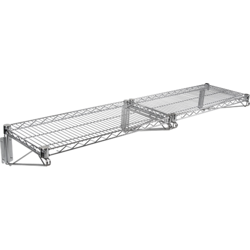 Wall Mount Wire Shelving Kit, Double Bracket, 200 lbs. Capacity, 14" D Equipment World