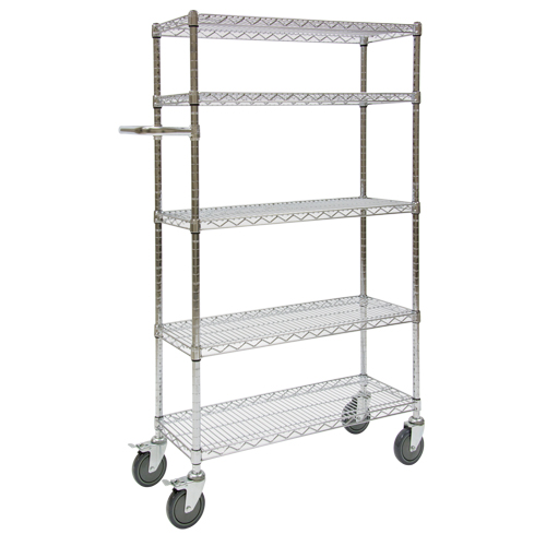 Push Cart, Chrome Plated, 30' x 60" x 14", 800 lbs. Capacity Equipment World