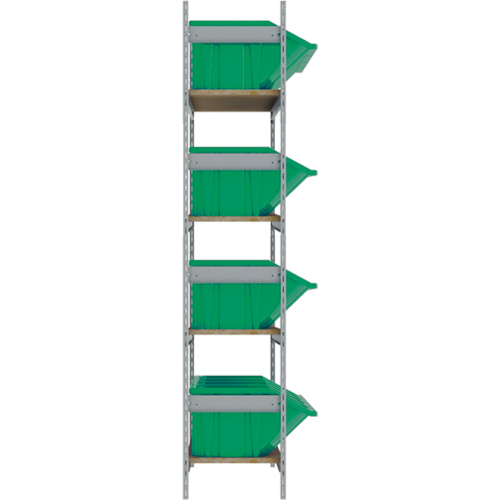 Wide Span Shelving with Jumbo Plastic Bins, Steel, Boltless, 800 lbs. Capacity, 66" W x 72" H x 18" D Equipment World