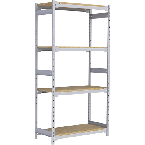 Wide Span Record Storage Shelving, Steel, 4 Shelves, 42" W x 18" D x 84" H Equipment World