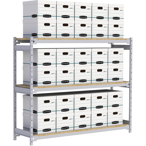Wide Span Record Storage Shelving, Steel, 3 Shelves, 72" W x 18" D x 60" H Equipment World