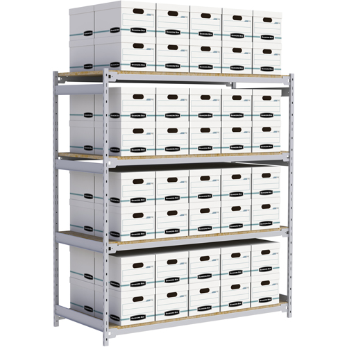 Wide Span Record Storage Shelving, Steel, 4 Shelves, 72" W x 32" D x 84" H Equipment World