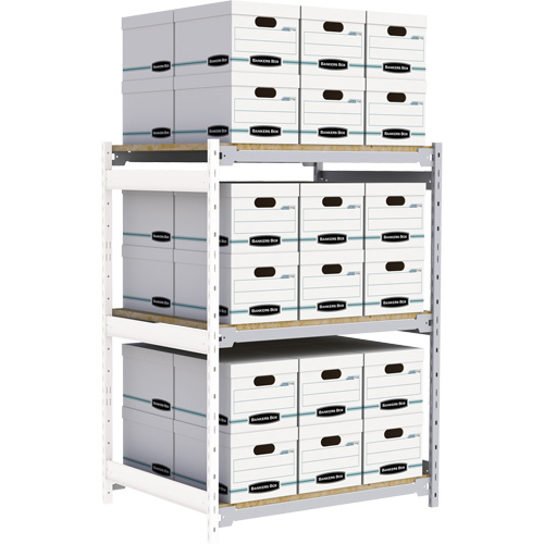 Wide Span Record Storage Shelving, Steel, 3 Shelves, 42" W x 32" D x 60" H, Add-On Kit Equipment World