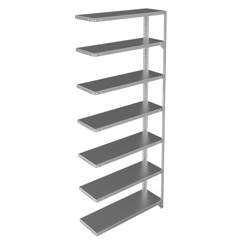 Shelving Unit, Galvanized Steel, Slotted Angle, 400 lbs. Capacity, 36" W x 84" H x 12" D Equipment World