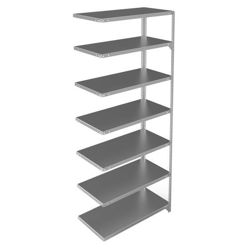 Shelving Unit, Galvanized Steel, Slotted Angle, 400 lbs. Capacity, 36" W x 84" H x 18" D Equipment World