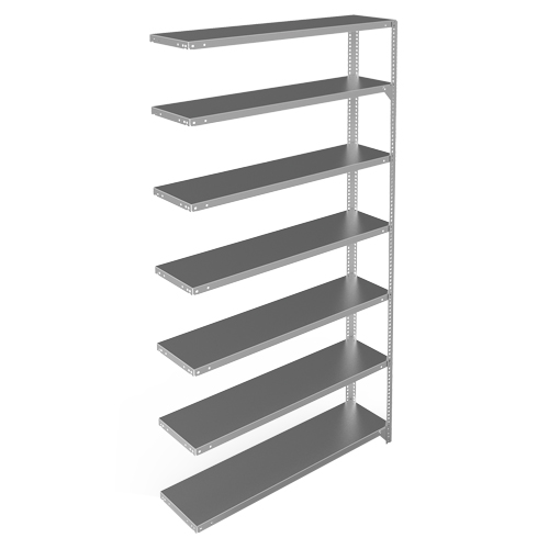Shelving Unit, Galvanized Steel, Slotted Angle, 300 lbs. Capacity, 48" W x 84" H x 12" D Equipment World