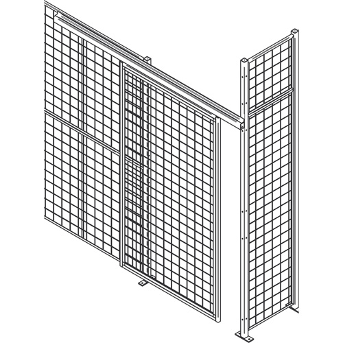Standard-Duty Wire Mesh Partition Sliding Door, 4' W x 8' H Equipment World
