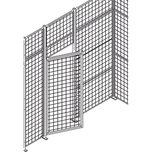 Wire Mesh Partition Swing Door with Wicket, 4' W x 7' H Equipment World