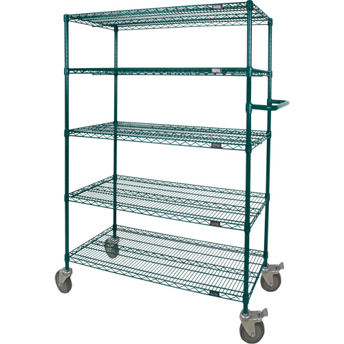 Wire Shelf Push Cart, Epoxy Finish, 36" x 69" x 24", 600 lbs. Capacity Equipment World