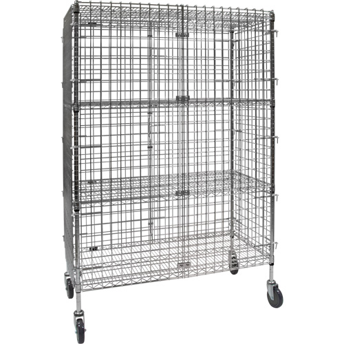 Security Cart, Chrome Plated, 48" x 69" x 24", 500 lbs. Capacity Equipment World