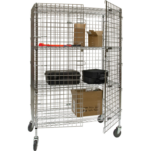 Security Cart, Chrome Plated, 60" x 69" x 24", 500 lbs. Capacity Equipment World