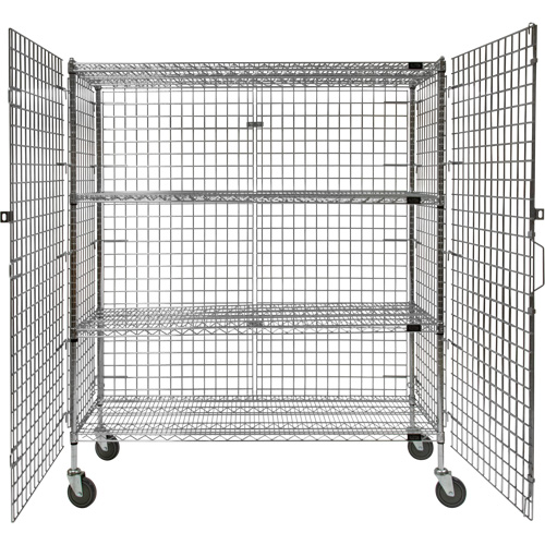 Security Cart, Chrome Plated, 60" x 69" x 24", 500 lbs. Capacity Equipment World