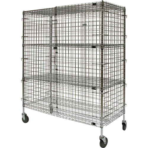 Security Cart, Chrome Plated, 60" x 69" x 24", 500 lbs. Capacity Equipment World