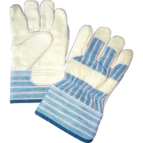 Lined Gloves, One Size, Grain Cowhide Palm, Cotton Fleece Inner Lining Equipment World